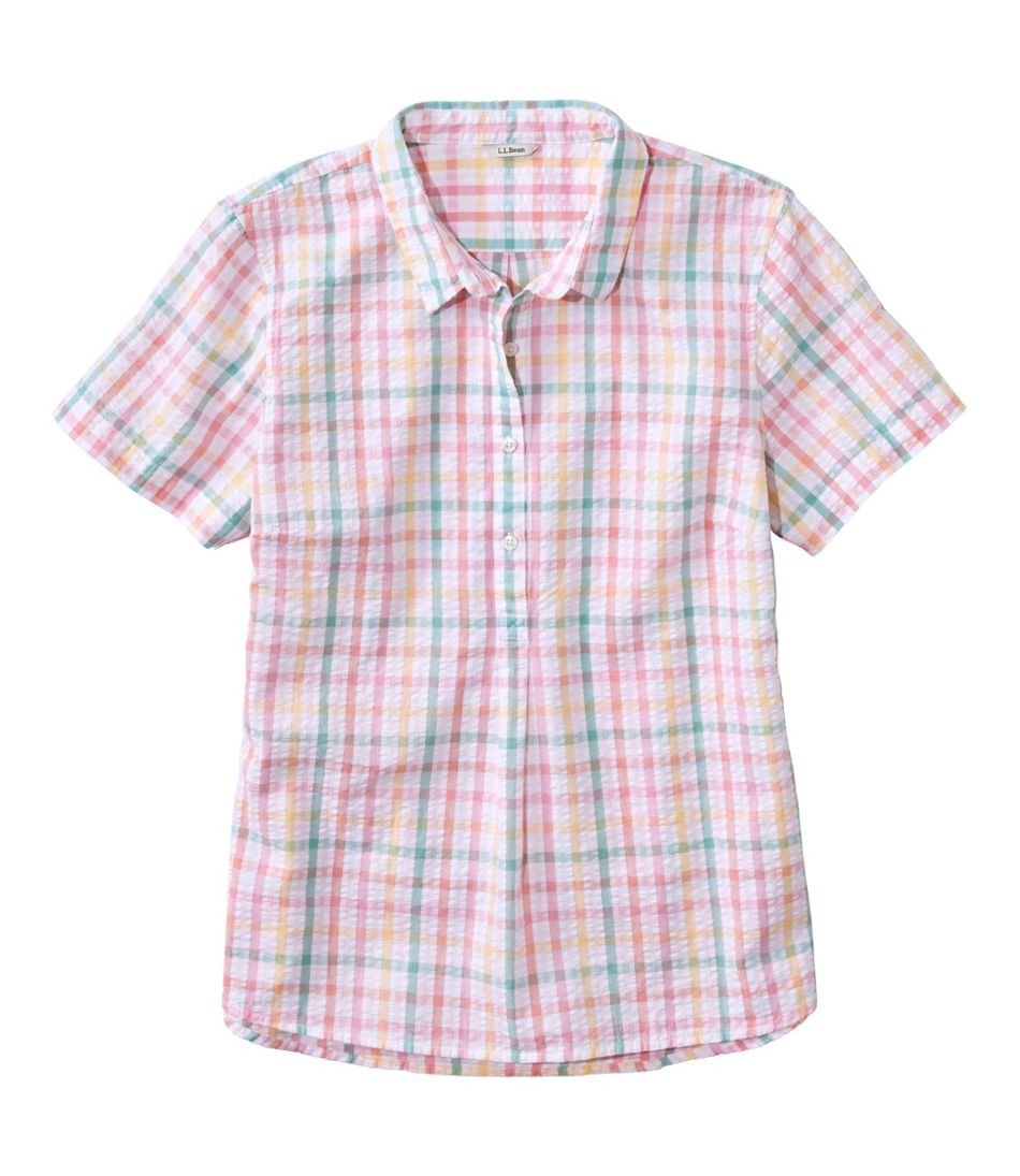 Women's Vacationland Seersucker Shirt, Short-Sleeve Popover Plaid | L.L.Bean