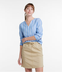 Women's Premium Washable Linen Shirt, Splitneck Stripe | L.L.Bean
