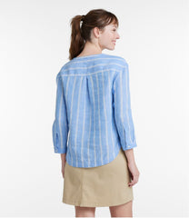 Women's Premium Washable Linen Shirt, Splitneck Stripe | L.L.Bean