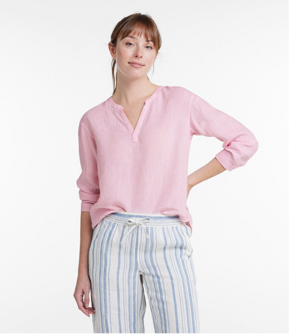 Women's Premium Washable Linen Shirt, Splitneck | L.L.Bean