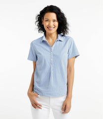 Women's Vacationland Seersucker Shirt, Short-Sleeve Popover Stripe | L.L.Bean