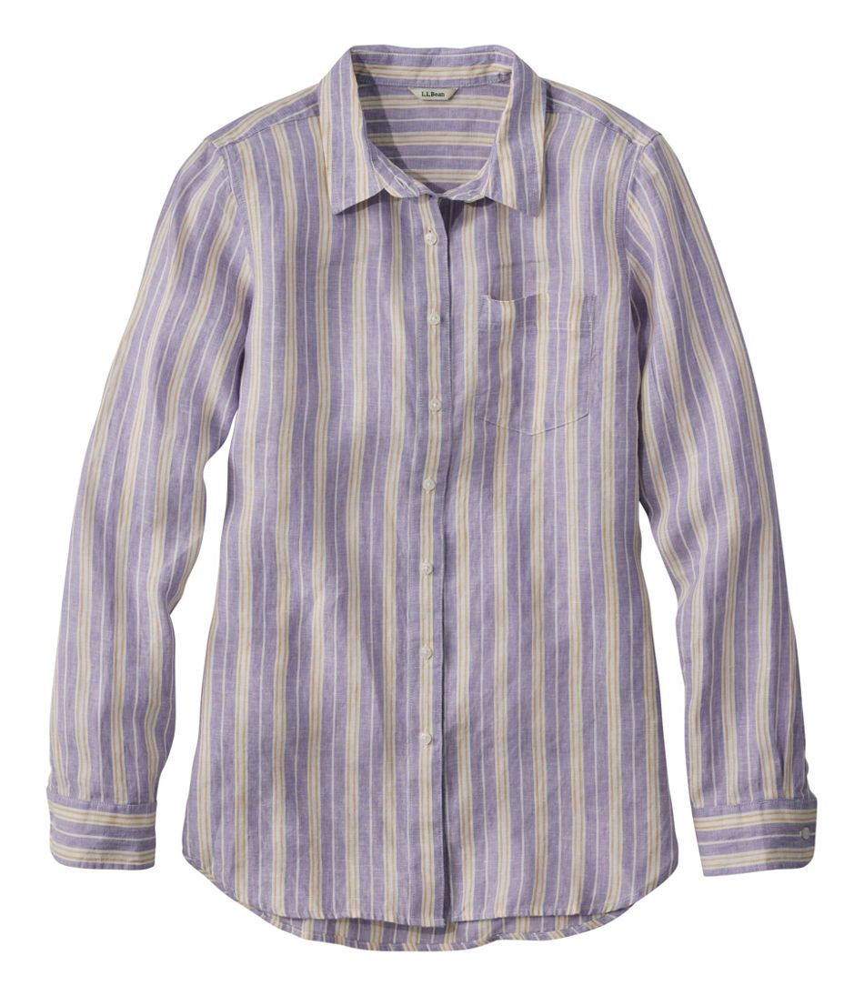 Women's Premium Washable Linen Shirt, Tunic Stripe | L.L.Bean