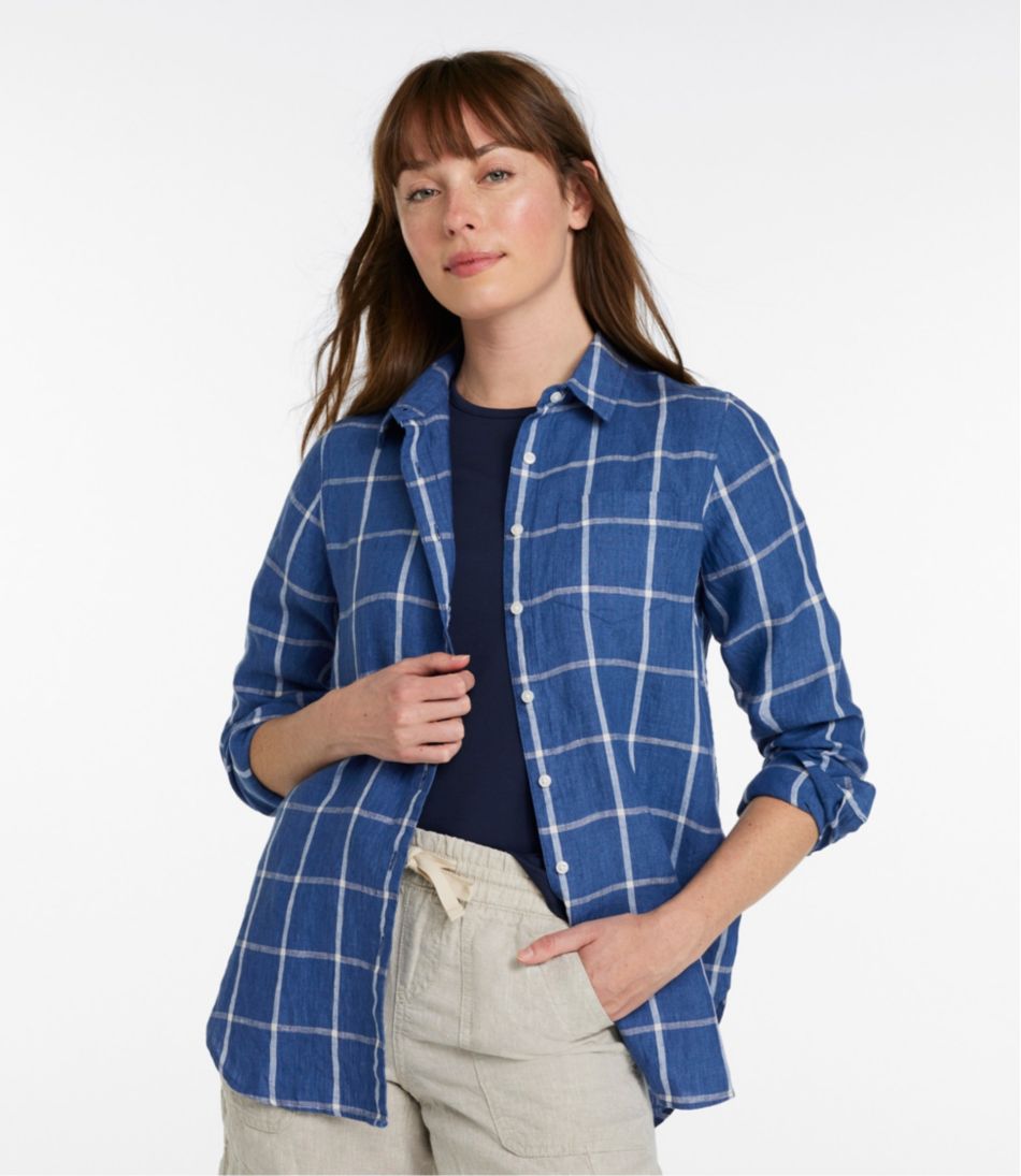 Women's Premium Washable Linen Shirt, Tunic Stripe | L.L.Bean