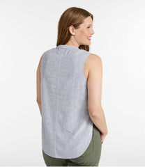 Women's Signature Linen-Blend Button-Front Shirt, Sleeveless | L.L.Bean