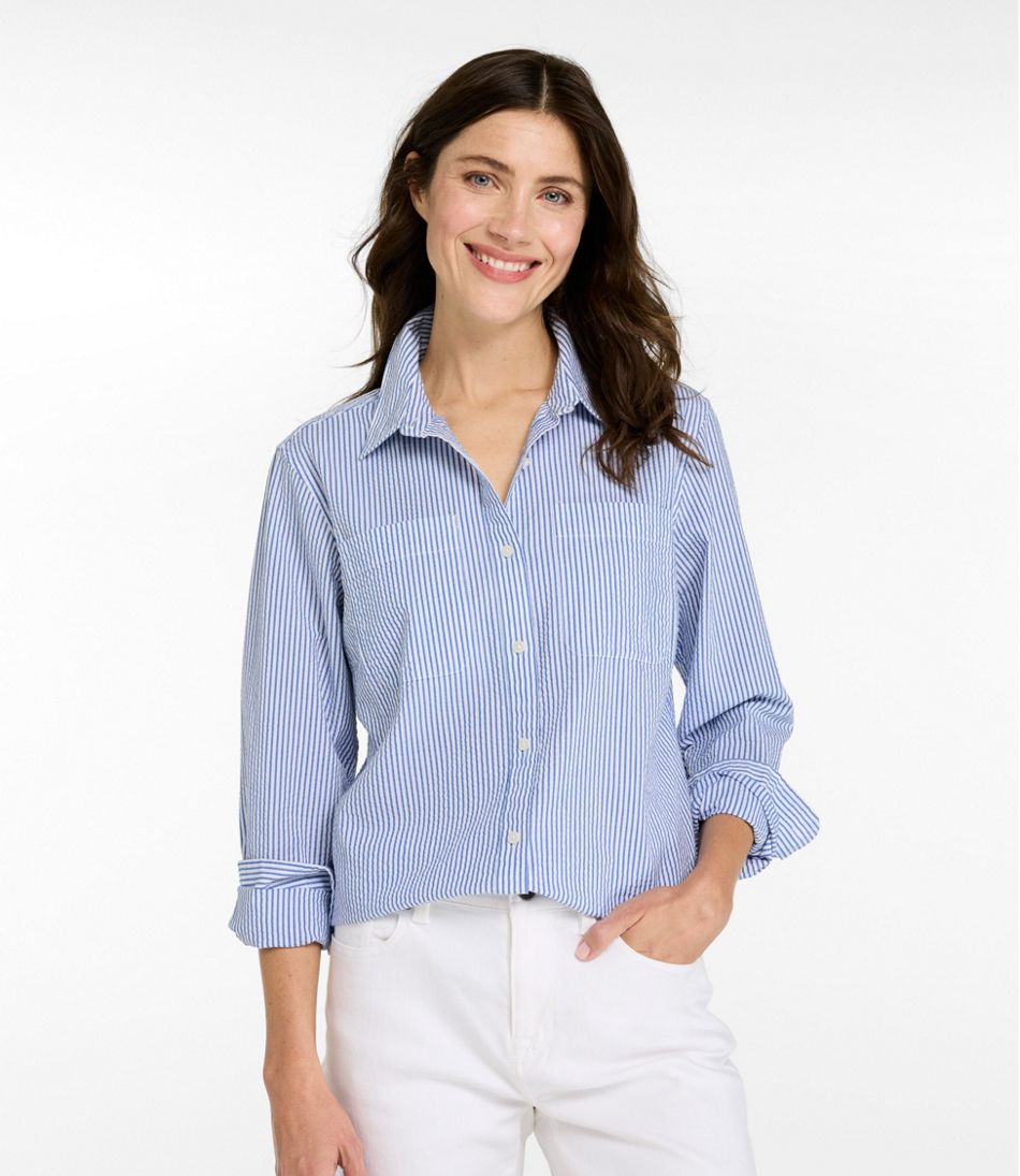 Women's Vacationland Seersucker Shirt, Long-Sleeve | L.L.Bean