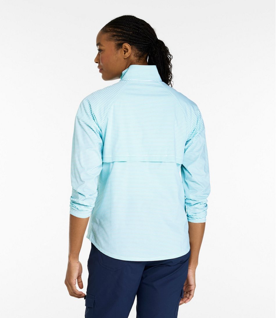 Women's Everyday SunSmart® Woven Shirt, Quarter-Zip Pullover Colorblock | L.L.Bean