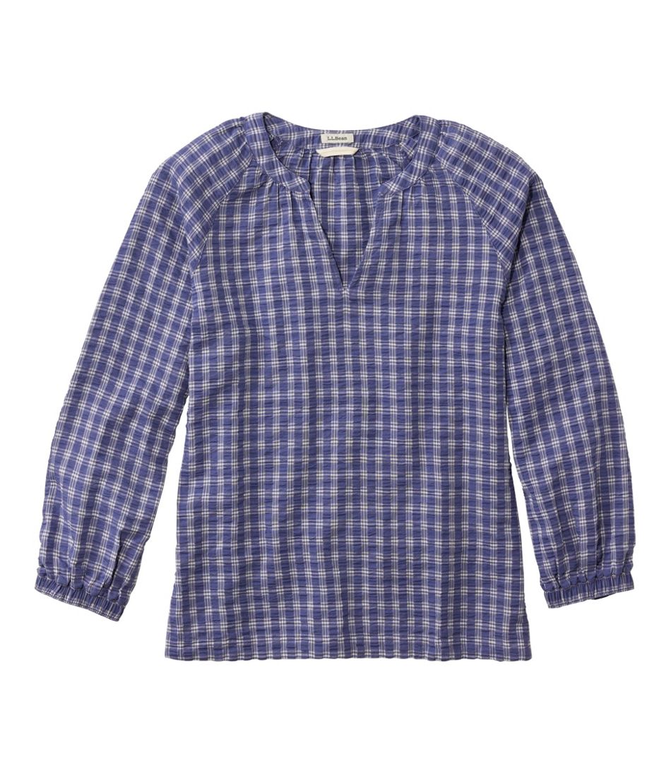 Women's Bean's Seacoast Seersucker Splitneck Shirt | L.L.Bean