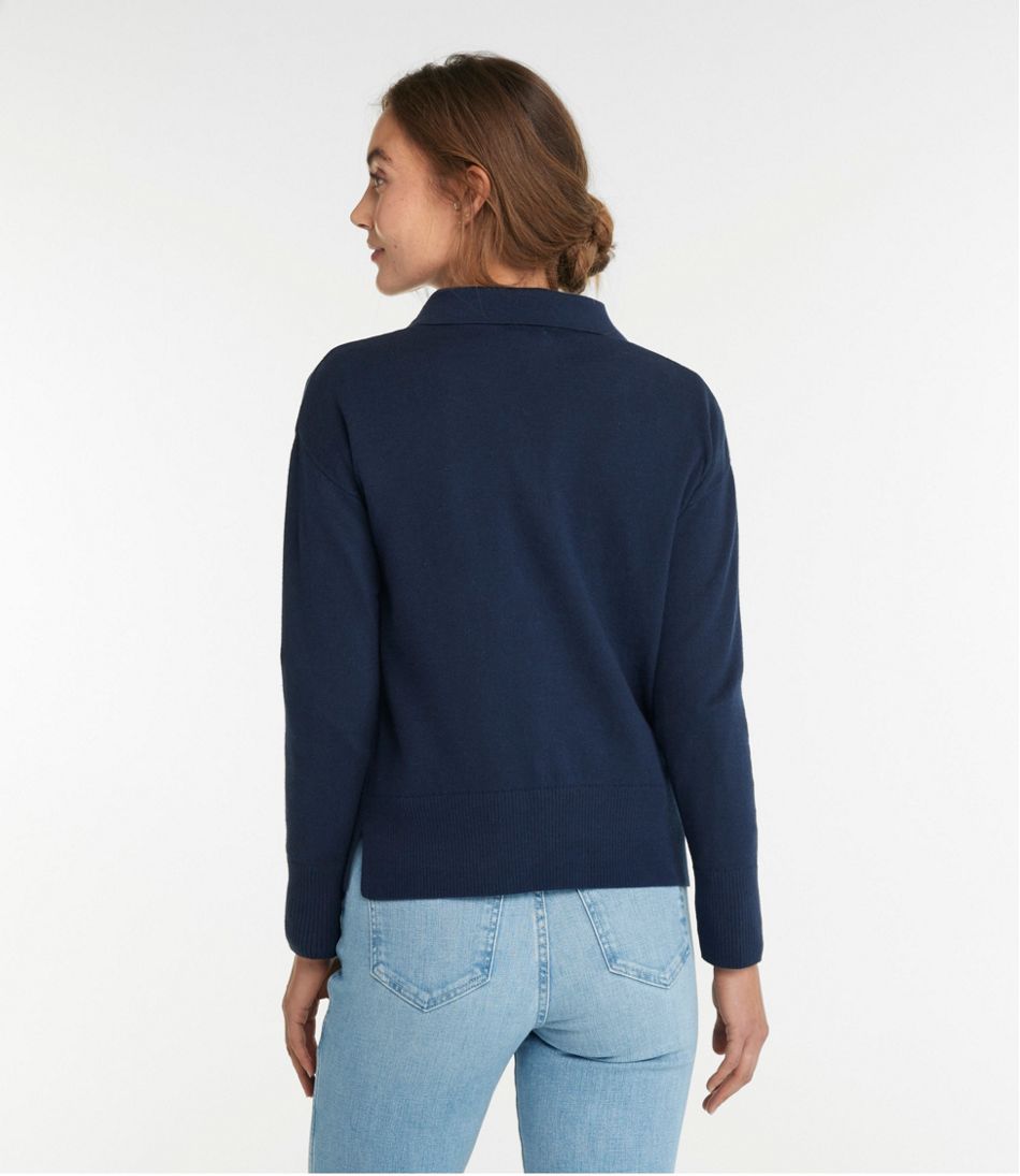 Women's Cotton/Cashmere Sweater, Polo | L.L.Bean