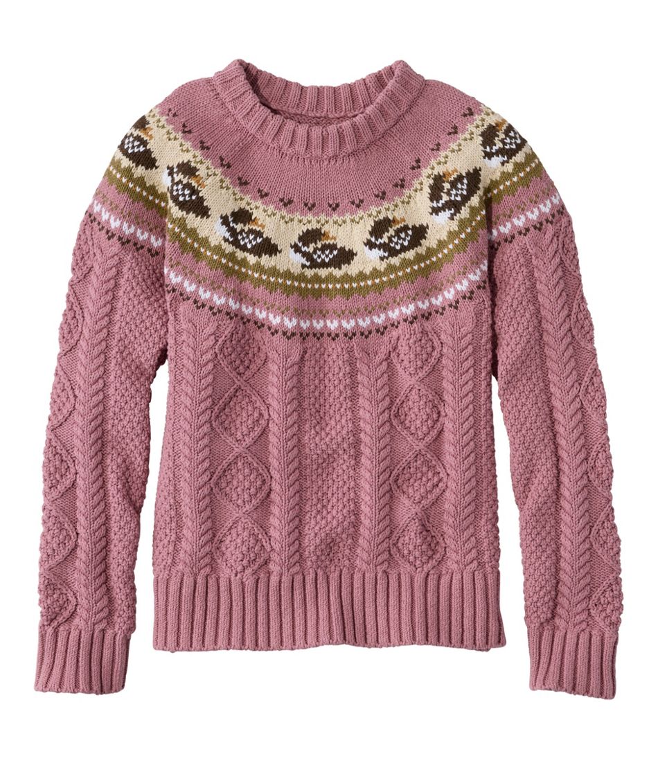 Women's Signature Cotton Fisherman Sweater, Crewneck Novelty | L.L.Bean