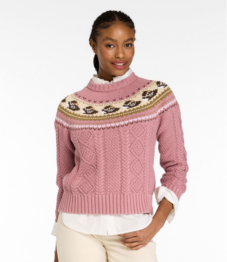 Women's Signature Cotton Fisherman Sweater, Crewneck Novelty | L.L.Bean