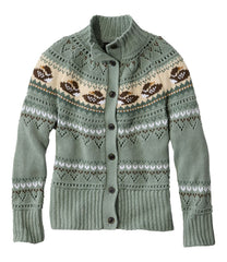 Women's Signature Cotton Fisherman Sweater, Short Cardigan Fair Isle | L.L.Bean