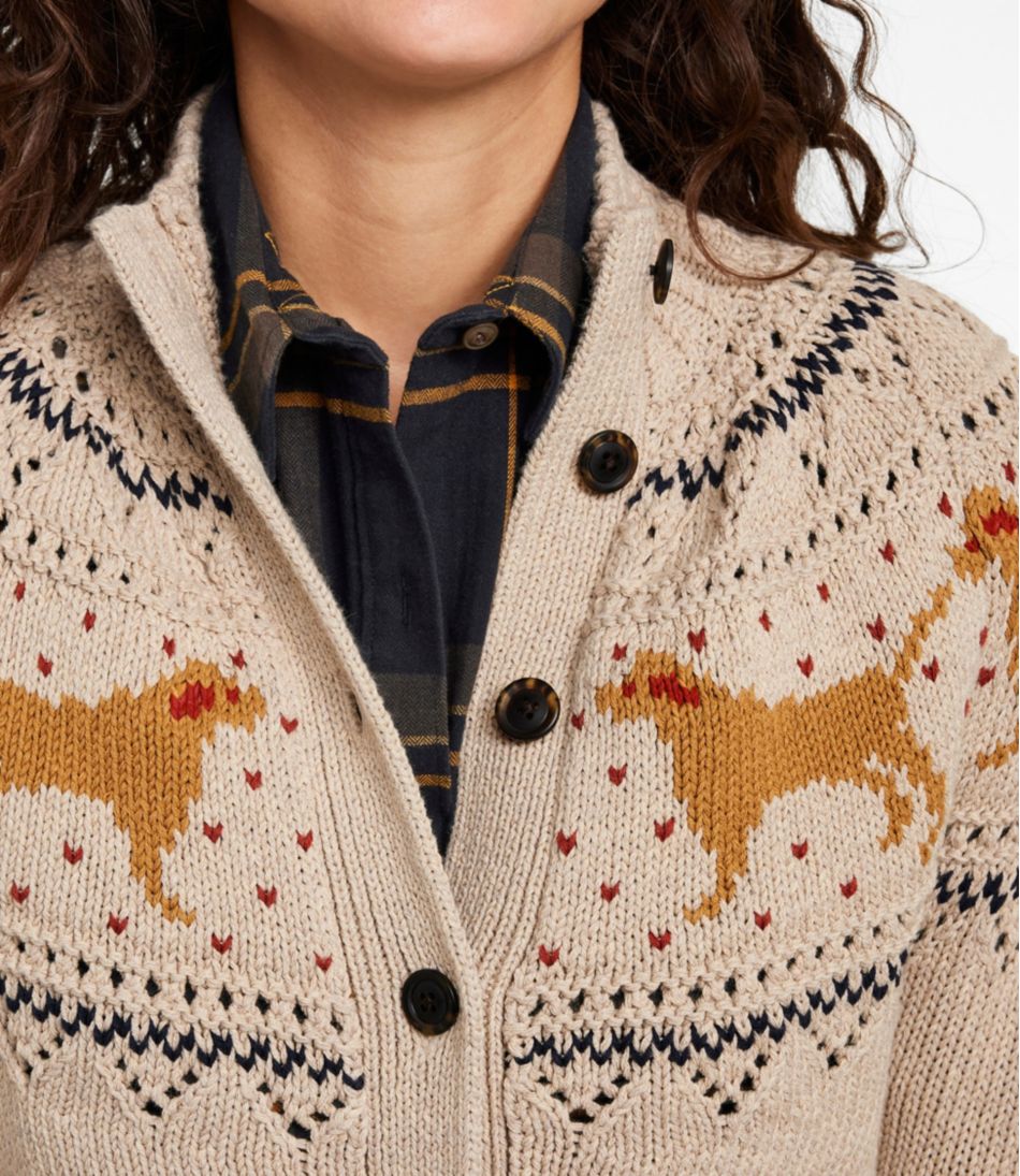 Women's Signature Cotton Fisherman Sweater, Short Cardigan Fair Isle | L.L.Bean