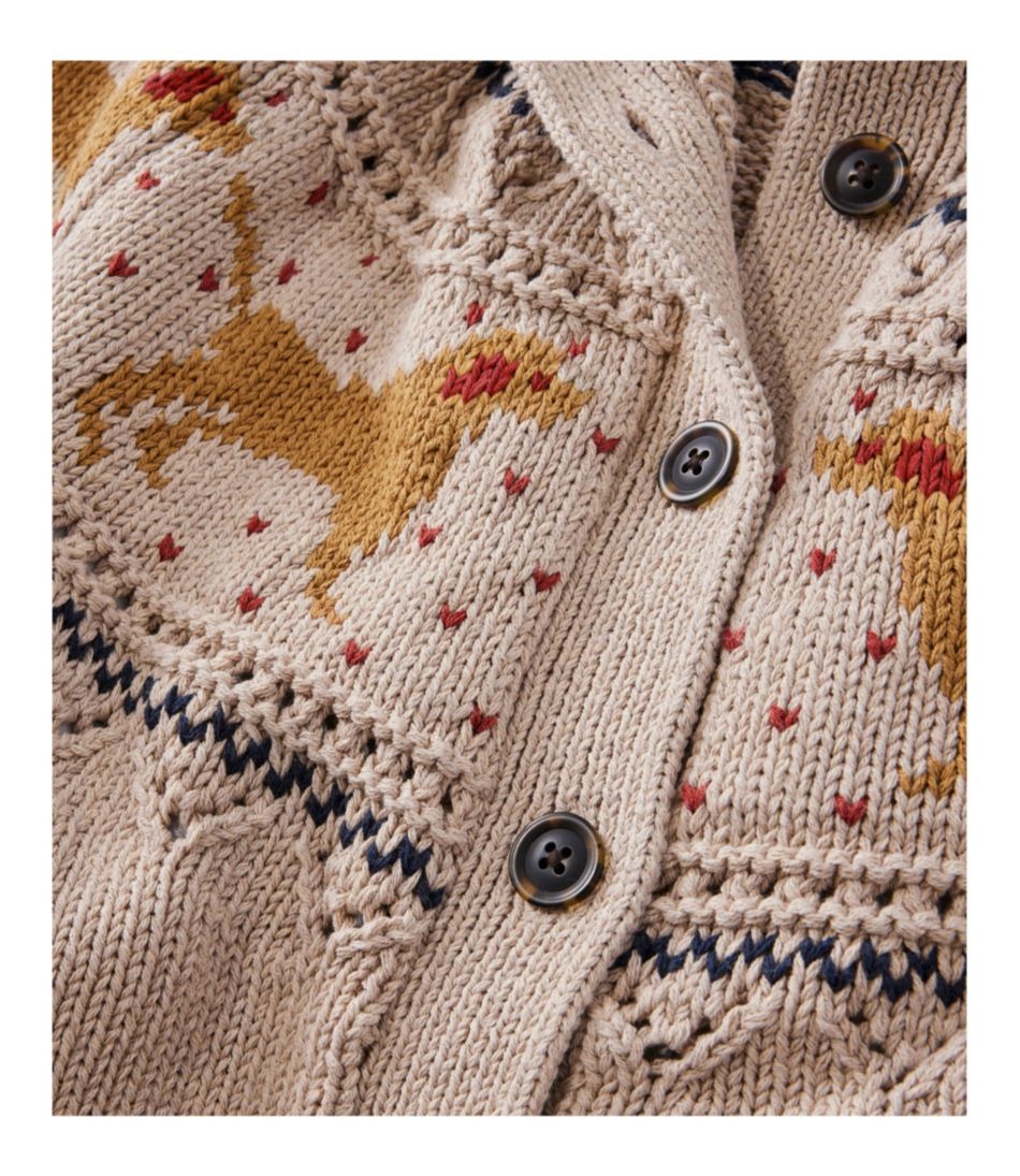 Women's Signature Cotton Fisherman Sweater, Short Cardigan Fair Isle | L.L.Bean