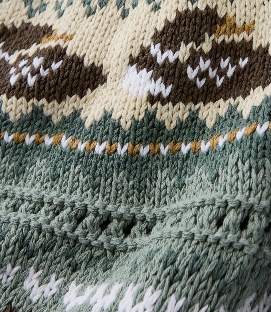 Women's Signature Cotton Fisherman Sweater, Short Cardigan Fair Isle | L.L.Bean