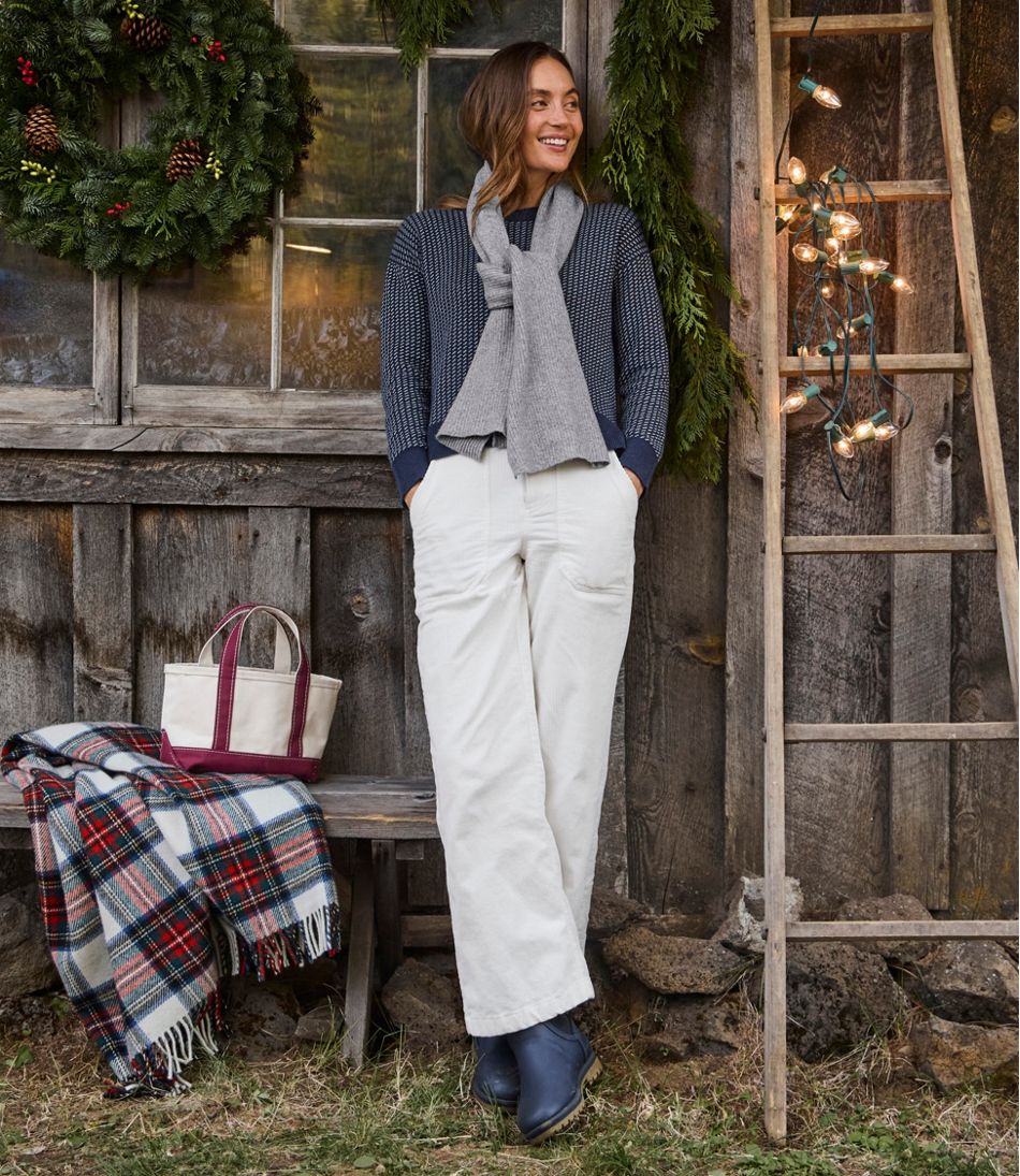 Women's Wicked Soft Cotton/Cashmere Crewneck Sweater, Pattern | L.L.Bean