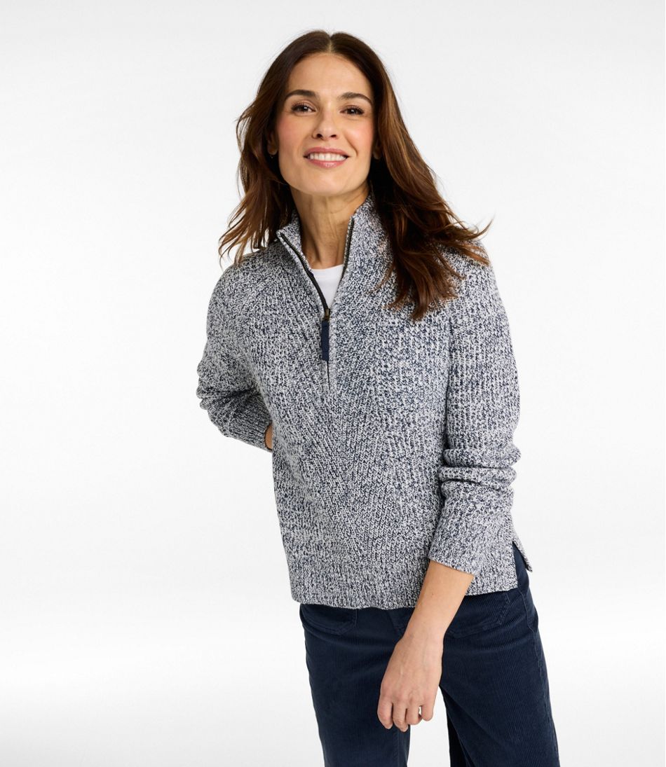 Women's Mariner Shaker Sweater, Quarter-Zip | L.L.Bean