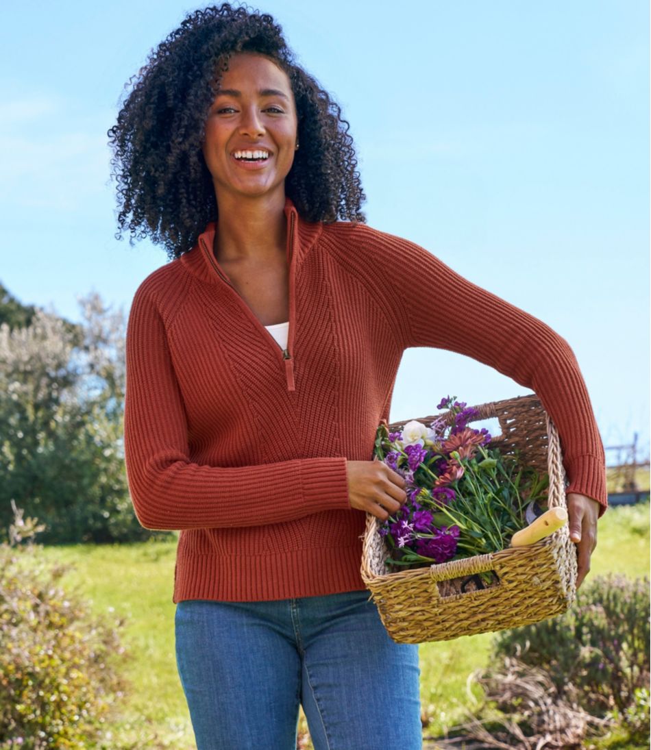 Women's Mariner Shaker Sweater, Quarter-Zip | L.L.Bean