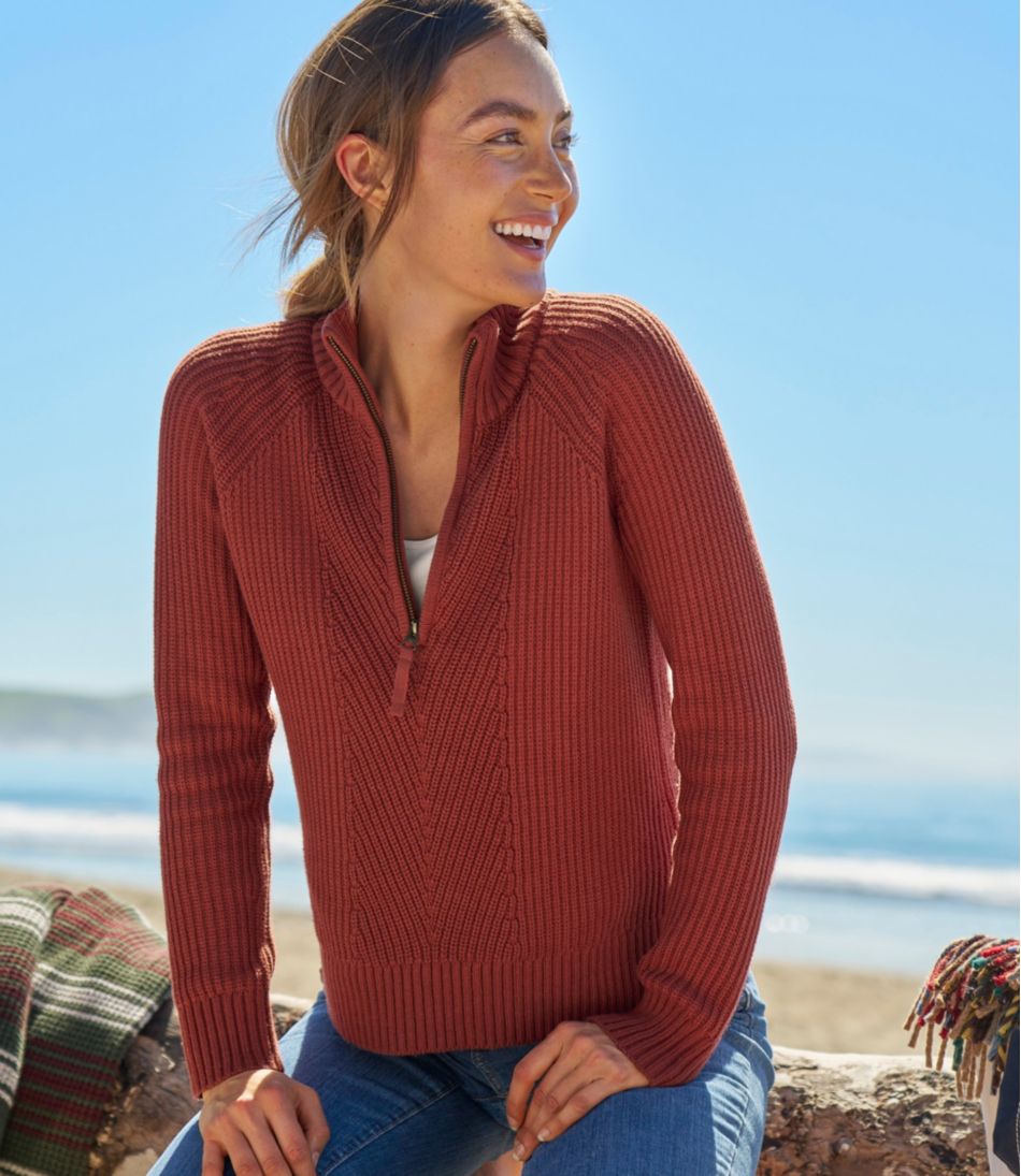 Women's Mariner Shaker Sweater, Quarter-Zip | L.L.Bean