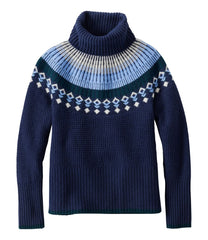 Women's SuperSoft Waffle Sweater, Turtleneck Fair Isle | L.L.Bean