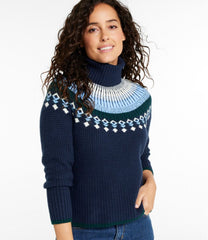 Women's SuperSoft Waffle Sweater, Turtleneck Fair Isle | L.L.Bean