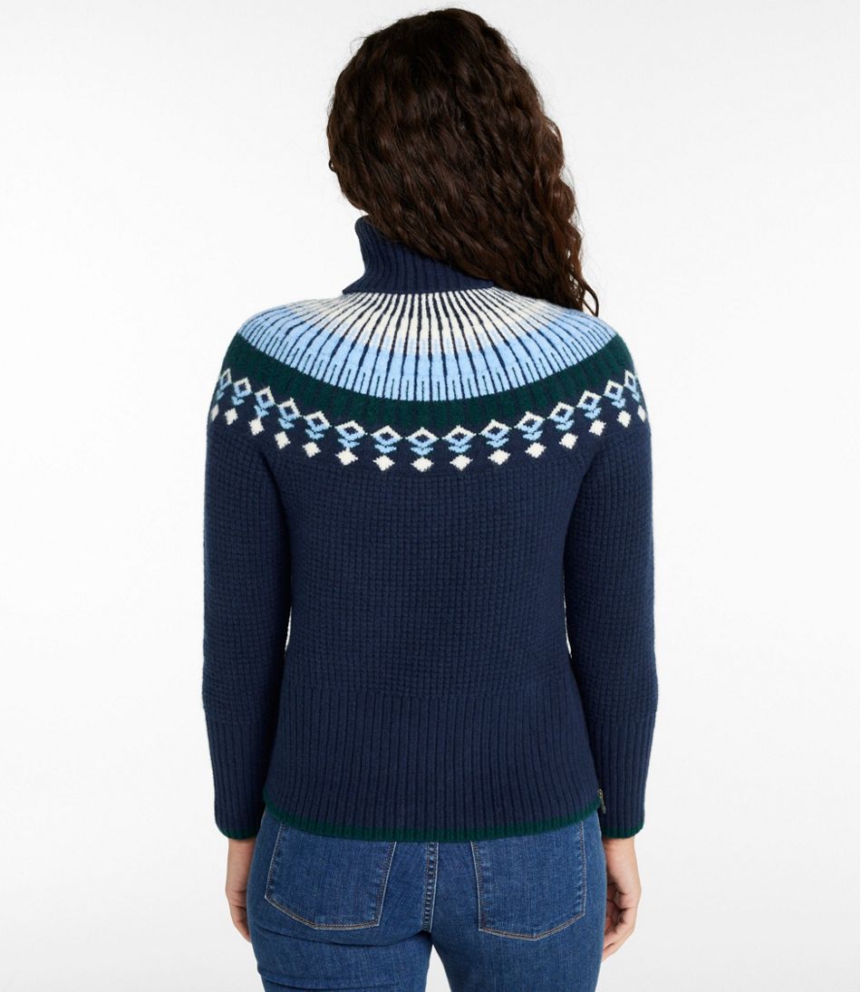 Women's SuperSoft Waffle Sweater, Turtleneck Fair Isle | L.L.Bean
