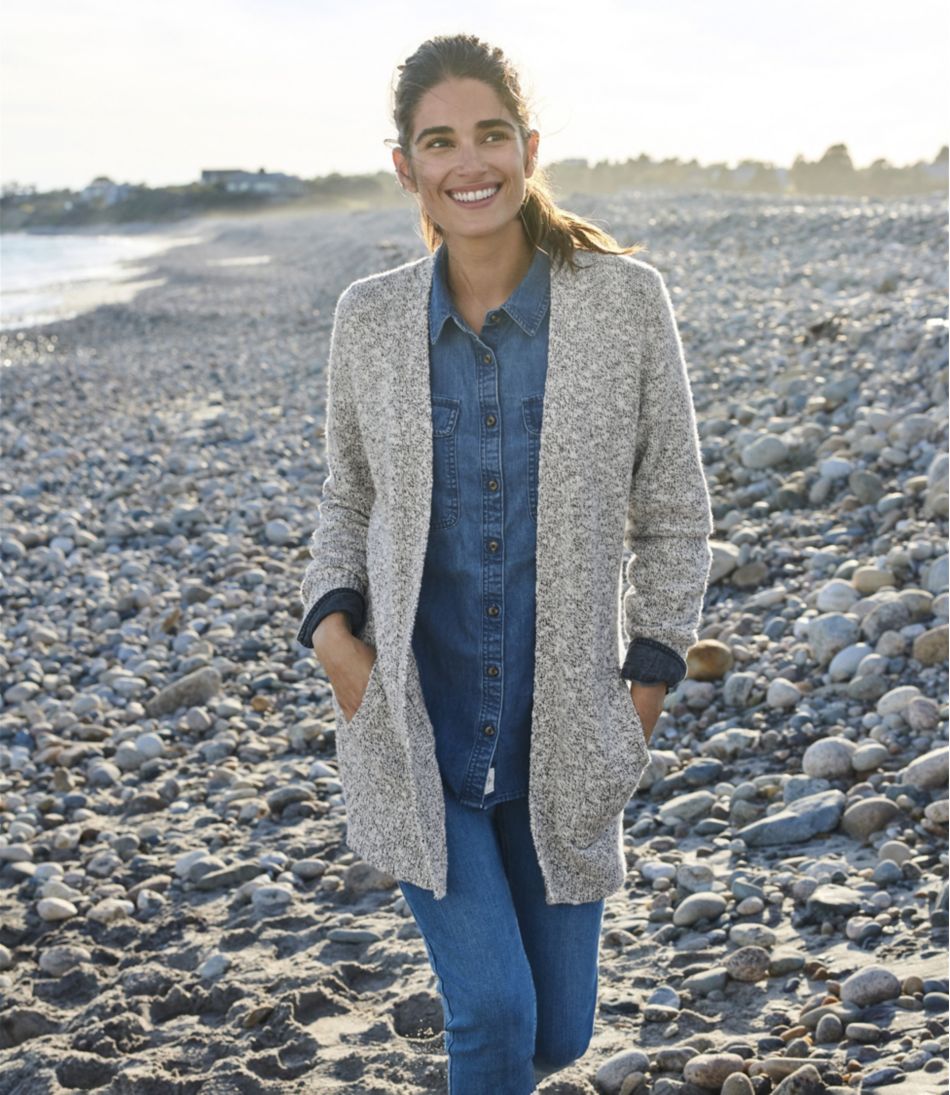Women's Cotton Ragg Sweater, Open Cardigan | L.L.Bean