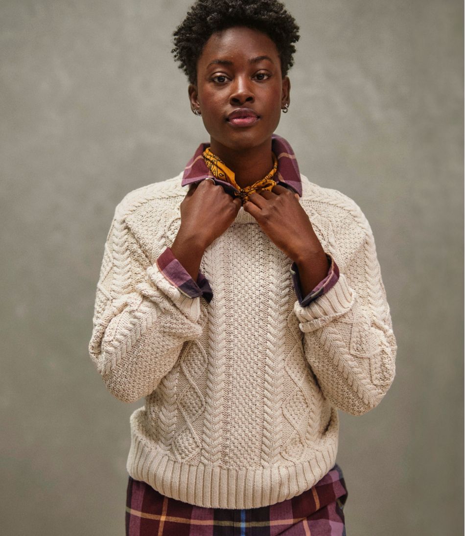 Women's Signature Cotton Fisherman Sweater, Crewneck | L.L.Bean