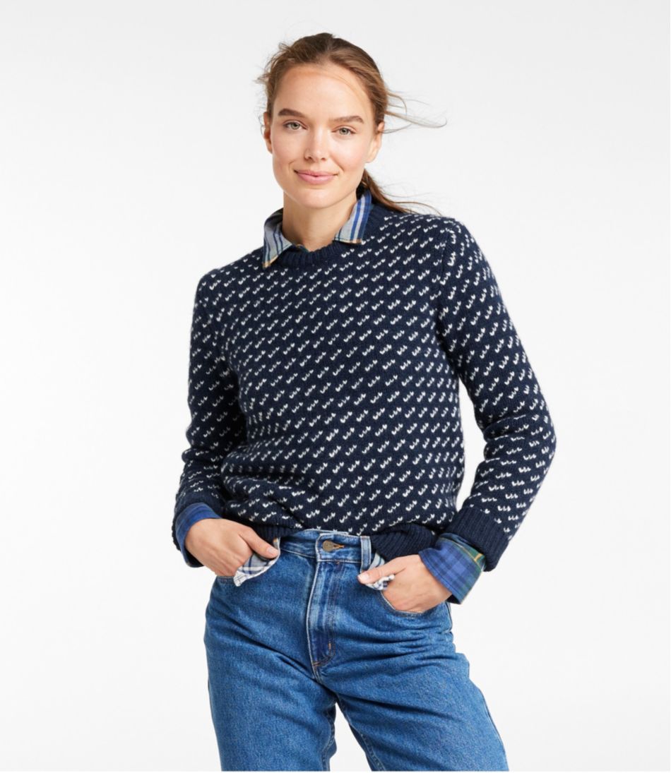 Women's Bean's Classic Ragg Wool Sweater, Crewneck Bird's-Eye | L.L.Bean