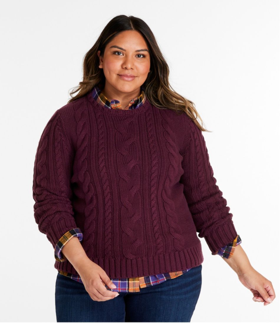 Women's Double L® Cable Sweater, Crewneck | L.L.Bean