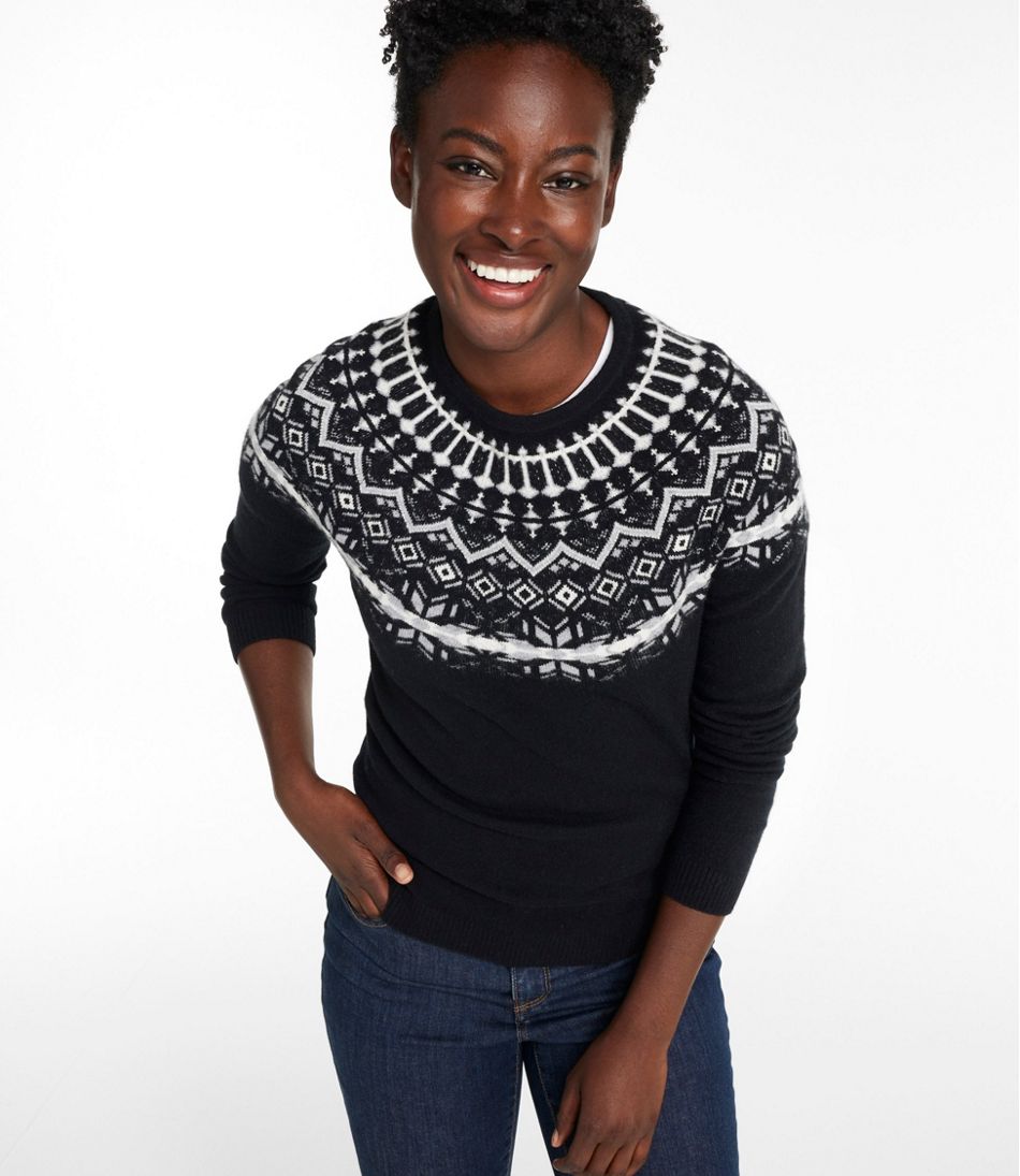Women's Classic Cashmere Sweater, Crewneck Fair Isle | L.L.Bean