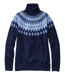 Women's Cotton/Cashmere Sweater, Turtleneck Fair Isle | L.L.Bean