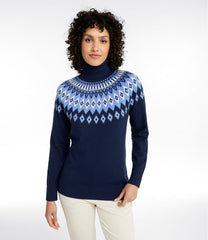 Women's Cotton/Cashmere Sweater, Turtleneck Fair Isle | L.L.Bean