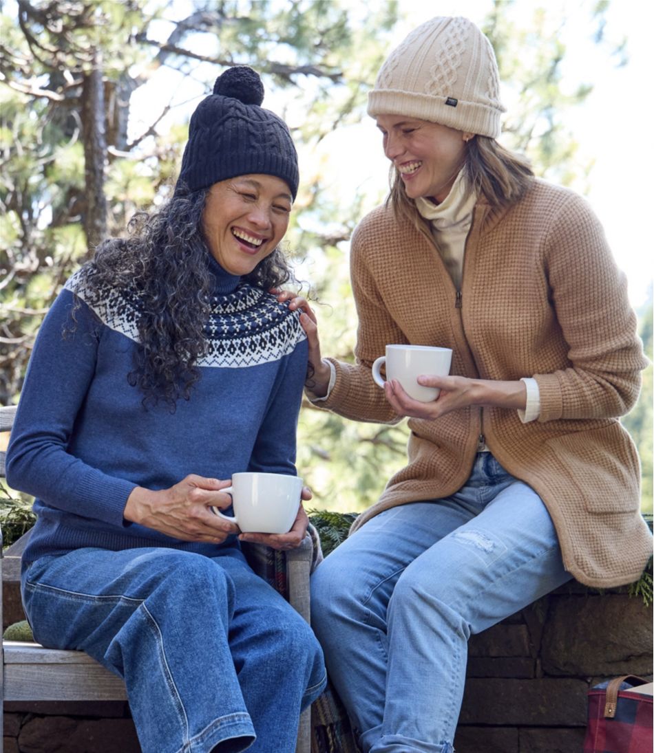 Women's Cotton/Cashmere Sweater, Turtleneck Fair Isle | L.L.Bean