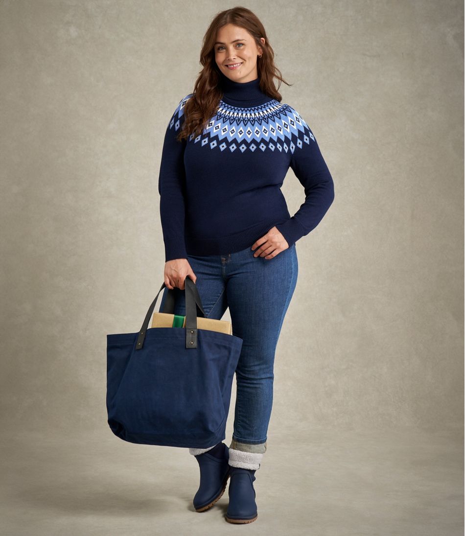 Women's Cotton/Cashmere Sweater, Turtleneck Fair Isle | L.L.Bean