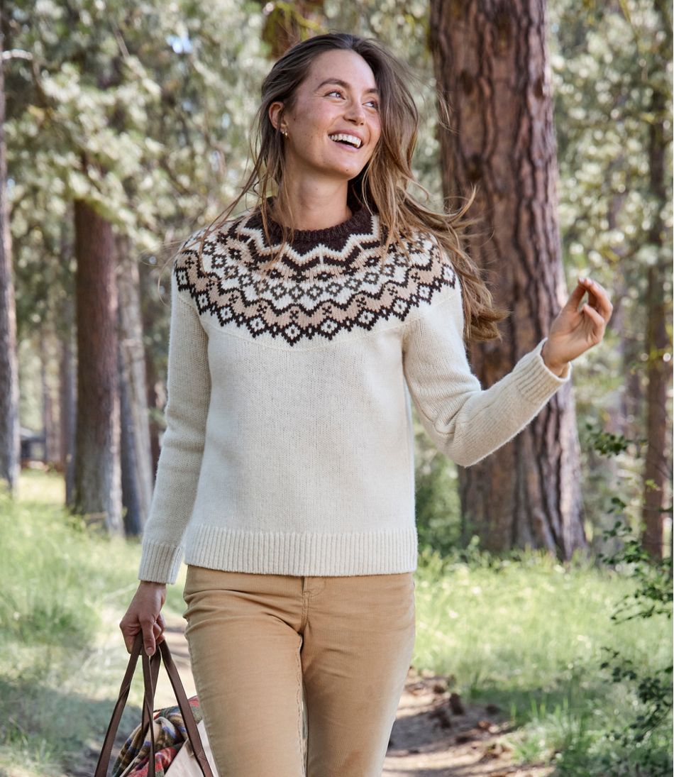 Women's Bean's Classic Ragg Wool Sweater, Crewneck Fair Isle | L.L.Bean