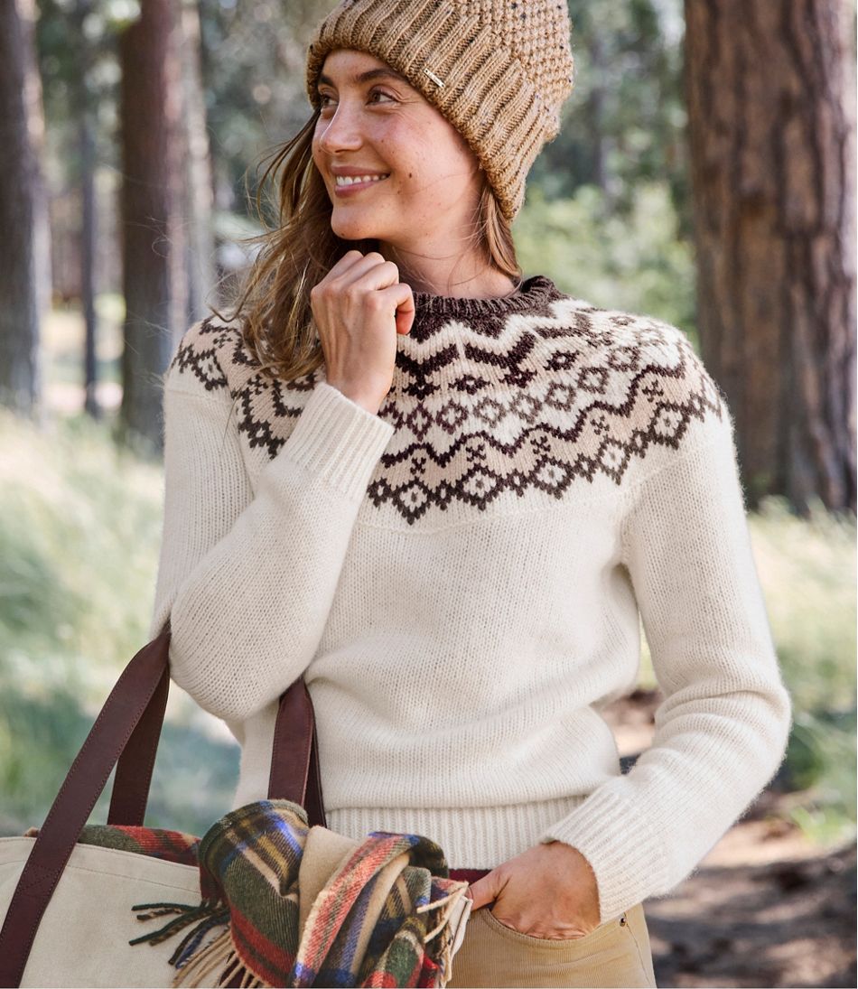 Women's Bean's Classic Ragg Wool Sweater, Crewneck Fair Isle | L.L.Bean