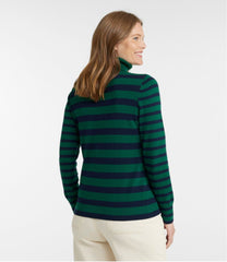 Women's Cotton/Cashmere Sweater, Turtleneck Stripe | L.L.Bean