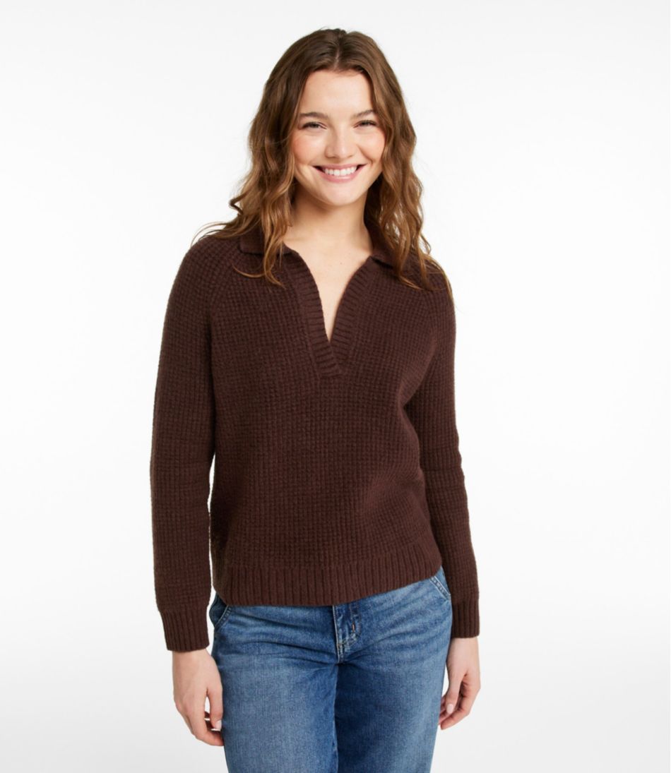 Women's SuperSoft Waffle Sweater, Polo | L.L.Bean