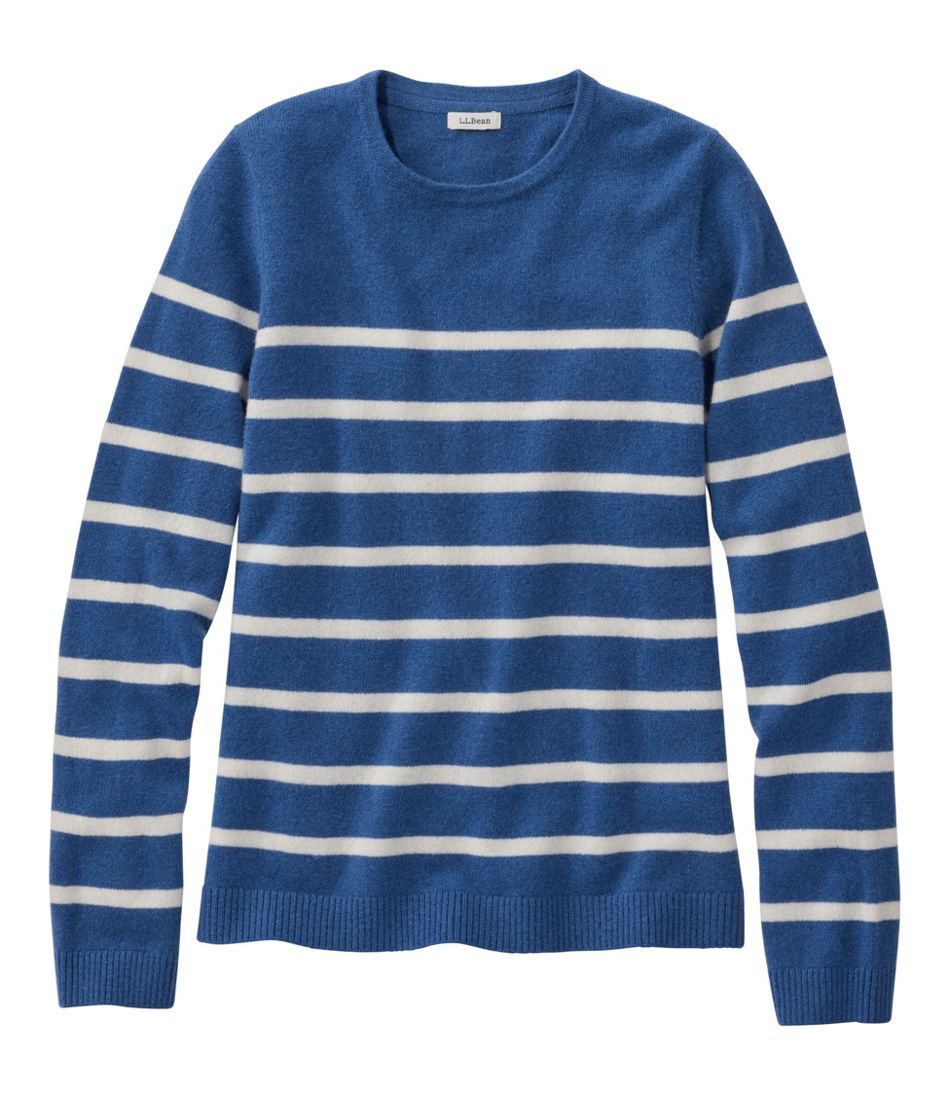 Women's Classic Cashmere Sweater, Crewneck Stripe | L.L.Bean