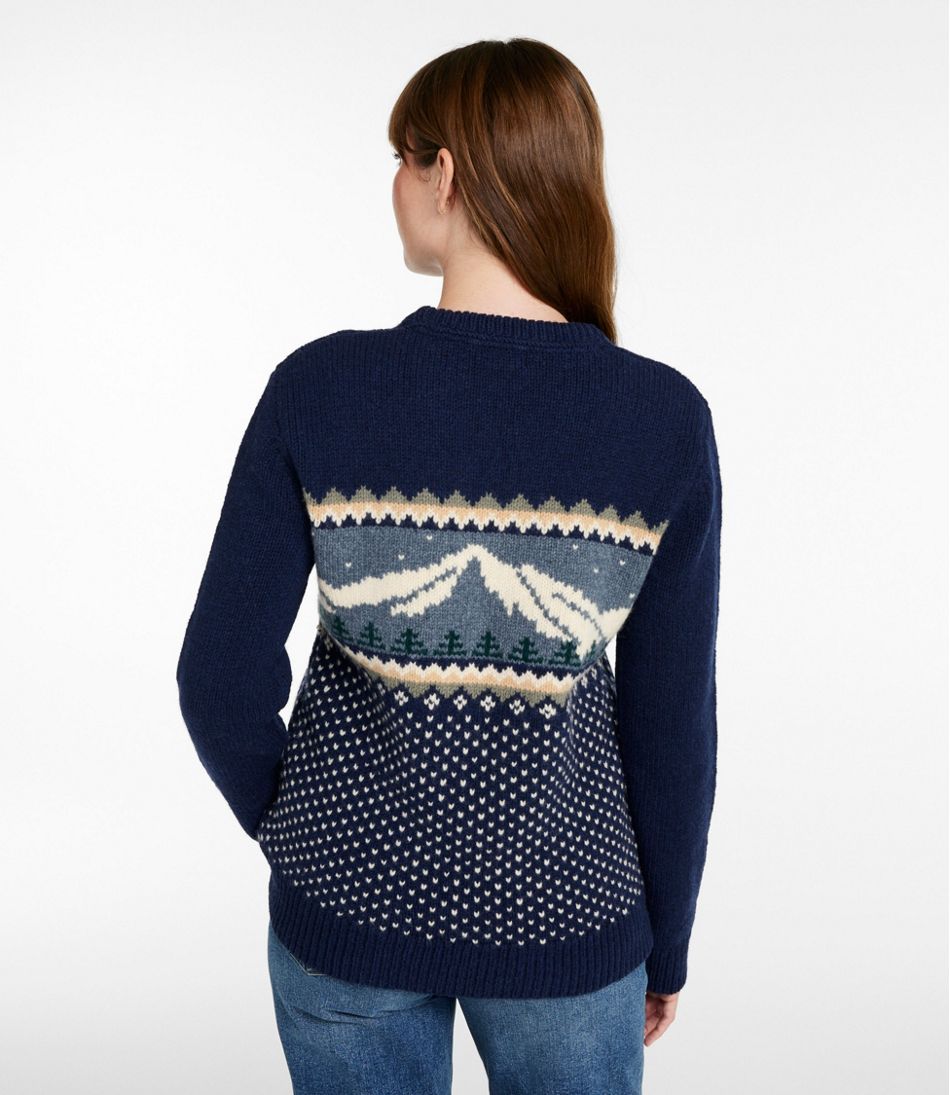 Women's Bean's Classic Ragg Wool Crewneck Intarsia Sweater | L.L.Bean