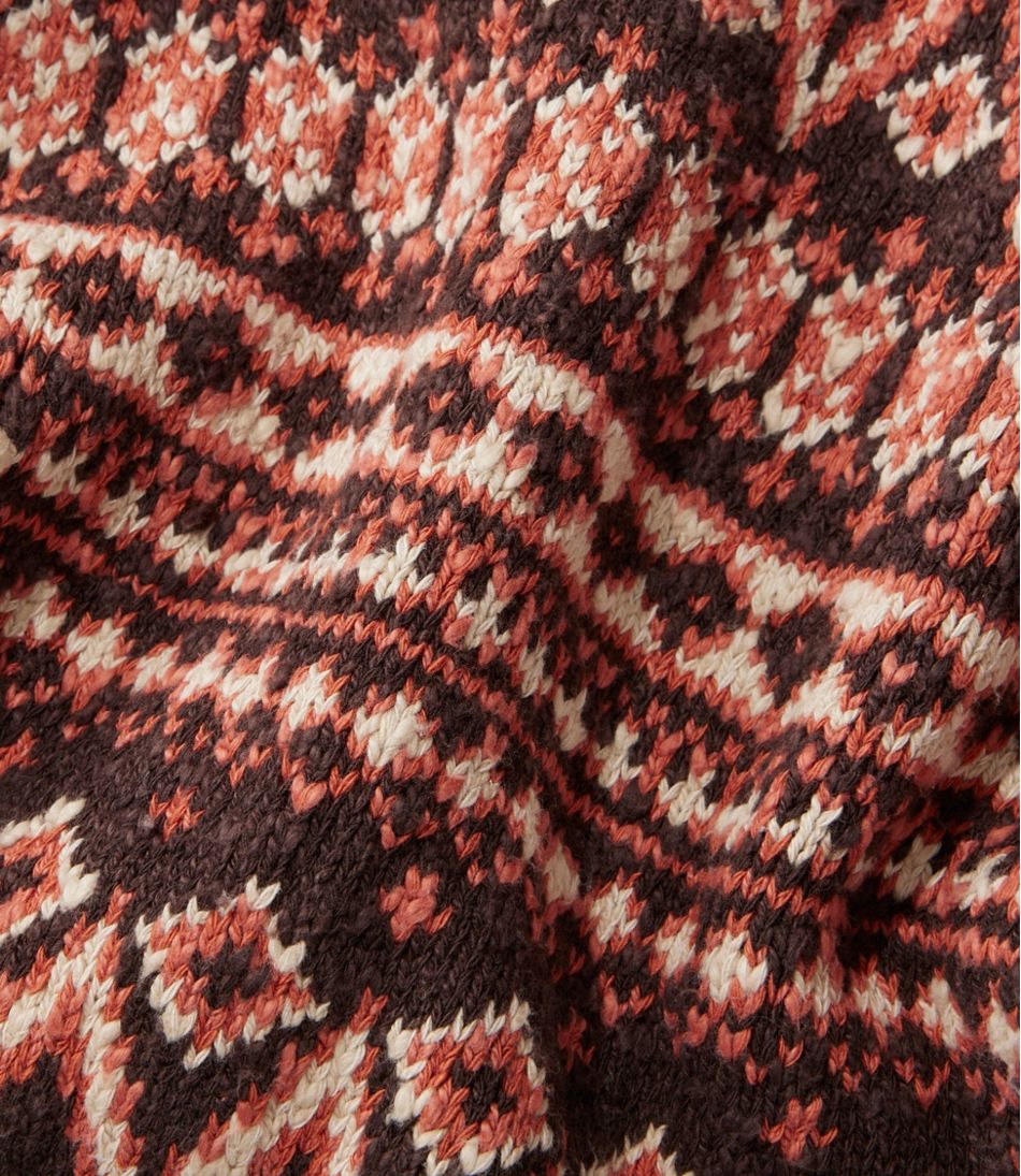 Women's Cotton Ragg Sweater, Open Cardigan Fair Isle | L.L.Bean