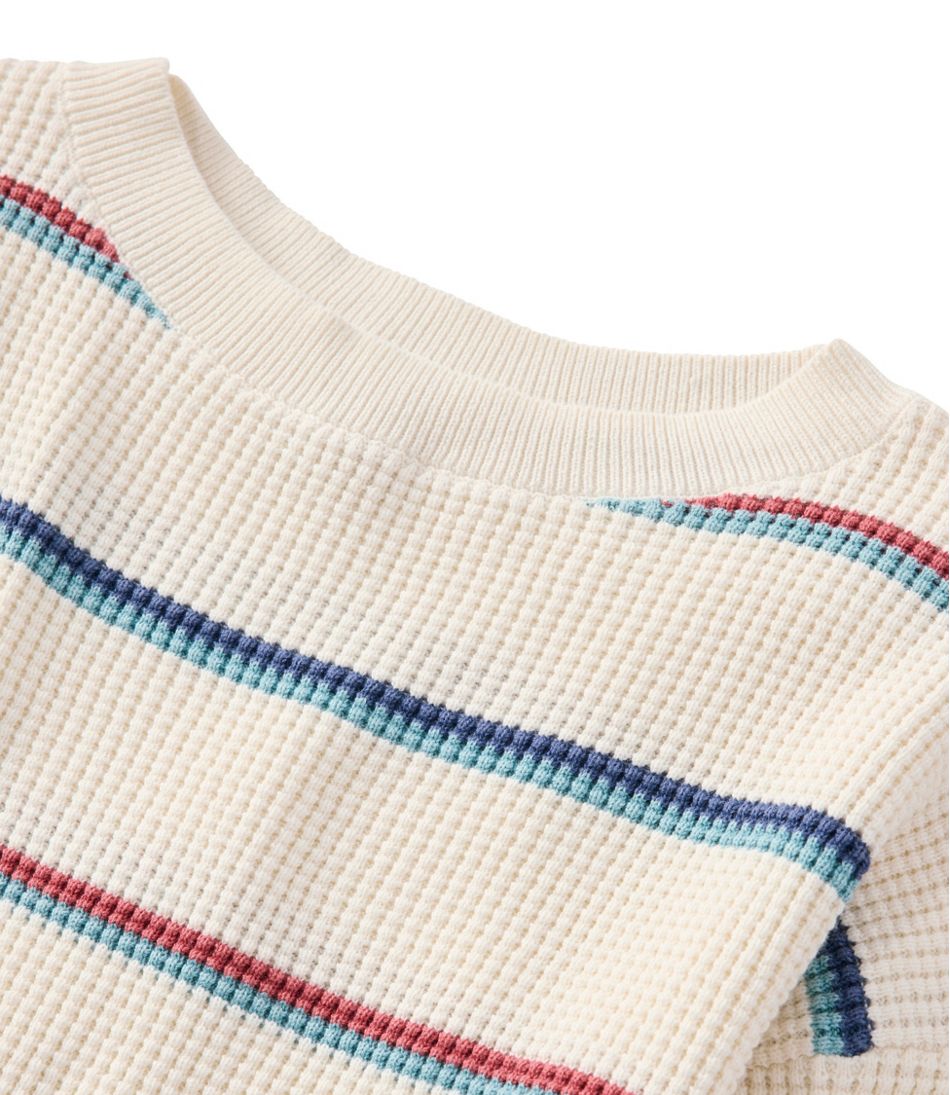 Women's Sunwashed Waffle Sweater, Pullover Stripe | L.L.Bean
