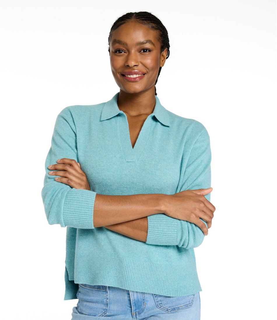 Women's Classic Cashmere Sweater, Relaxed Polo | L.L.Bean
