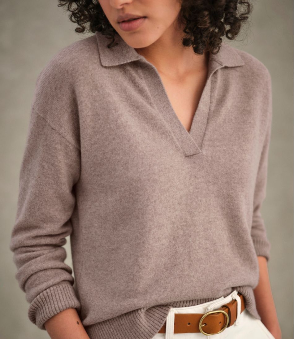Women's Classic Cashmere Sweater, Relaxed Polo | L.L.Bean