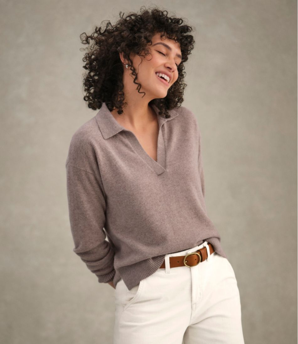 Women's Classic Cashmere Sweater, Relaxed Polo | L.L.Bean
