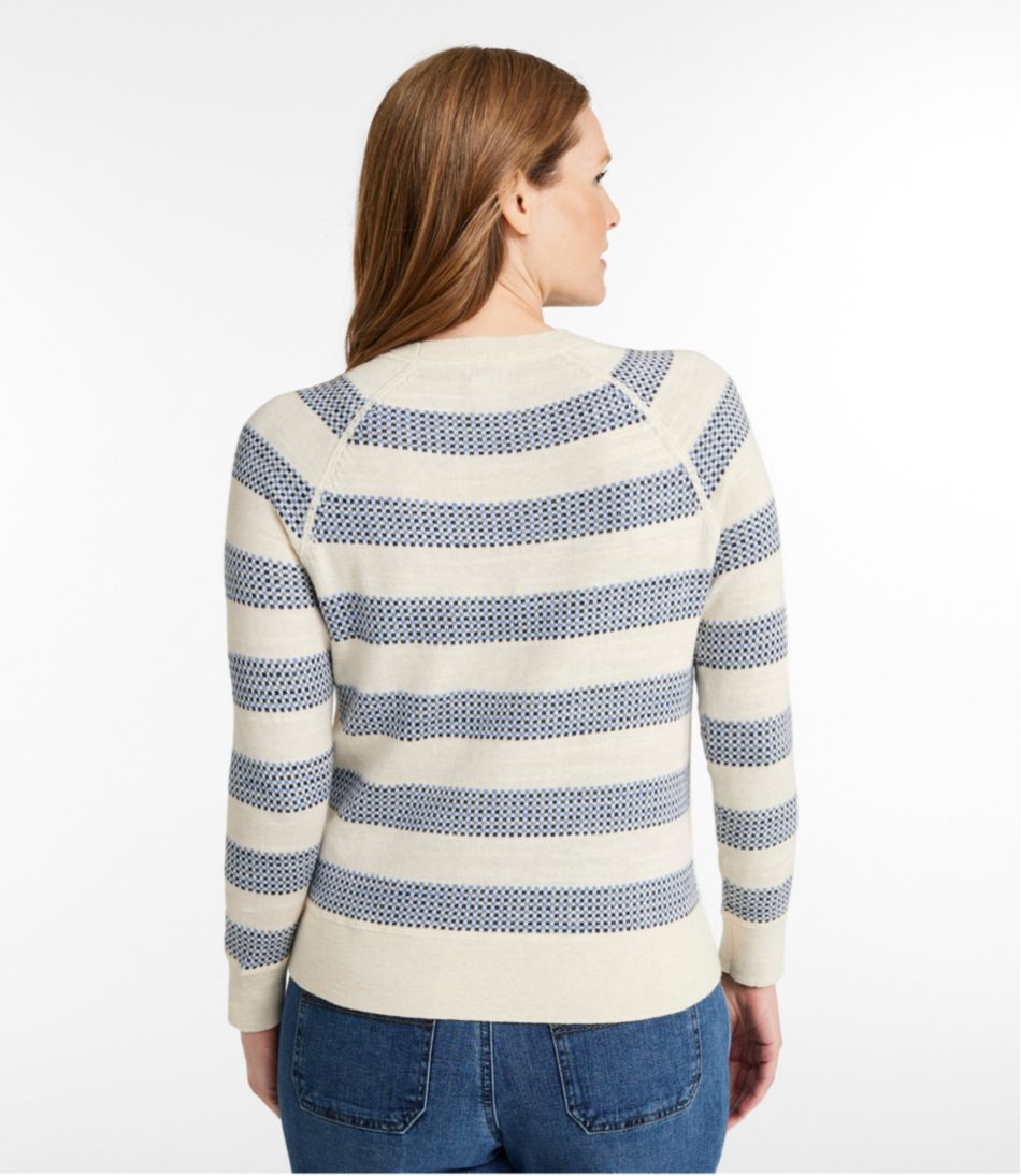 Women's Organic Cotton Slub Sweater, Crewneck Stripe | L.L.Bean