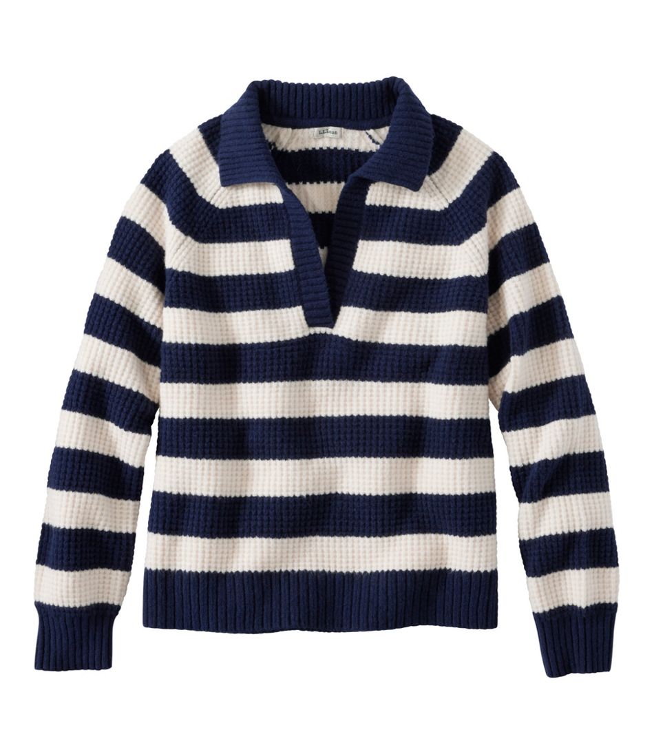 Women's SuperSoft Waffle Sweater, Polo Stripe | L.L.Bean
