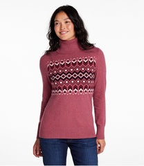 Women's Cotton/Cashmere Sweater, Turtleneck Intarsia | L.L.Bean