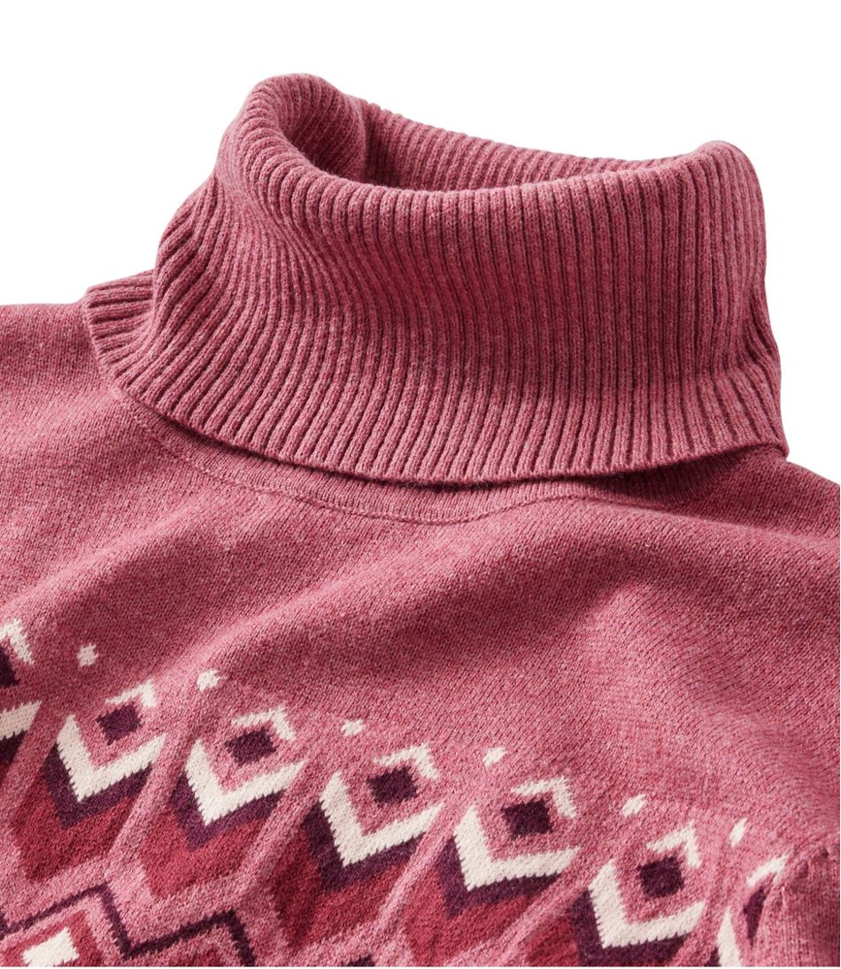 Women's Cotton/Cashmere Sweater, Turtleneck Intarsia | L.L.Bean