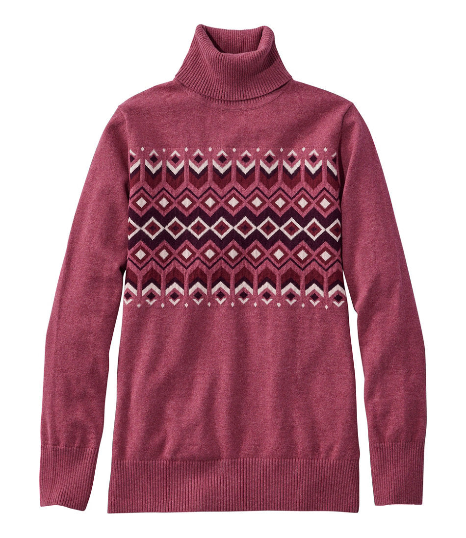 Dark Plum Rose Heather Fair Isle,X-Small